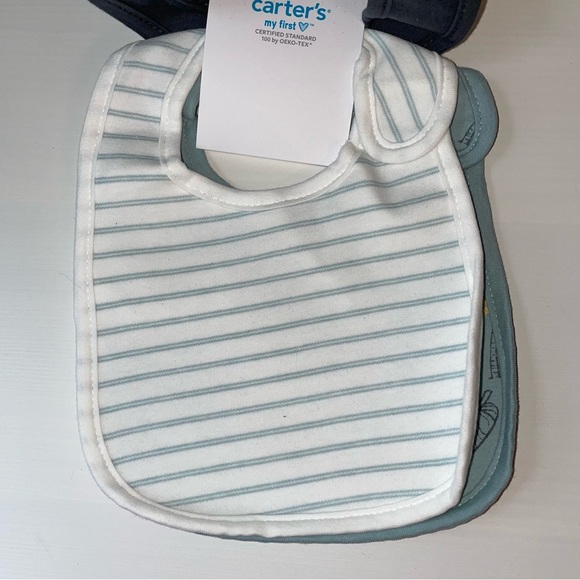 Carter’s Bibs 🦕 and Just Born Hooded Towel 🐳 and Washcloths - both NWT - Picture 6 of 14